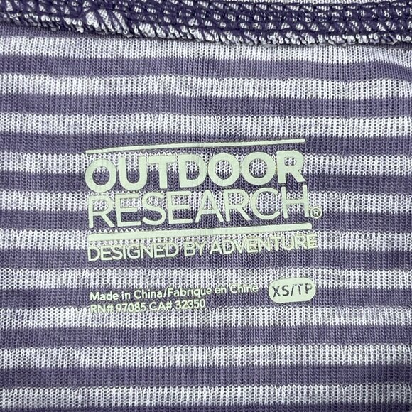 Outdoor Research Umbra Hoody Top Purple Stripe Wicking Thumb Holes - Picture 9 of 13